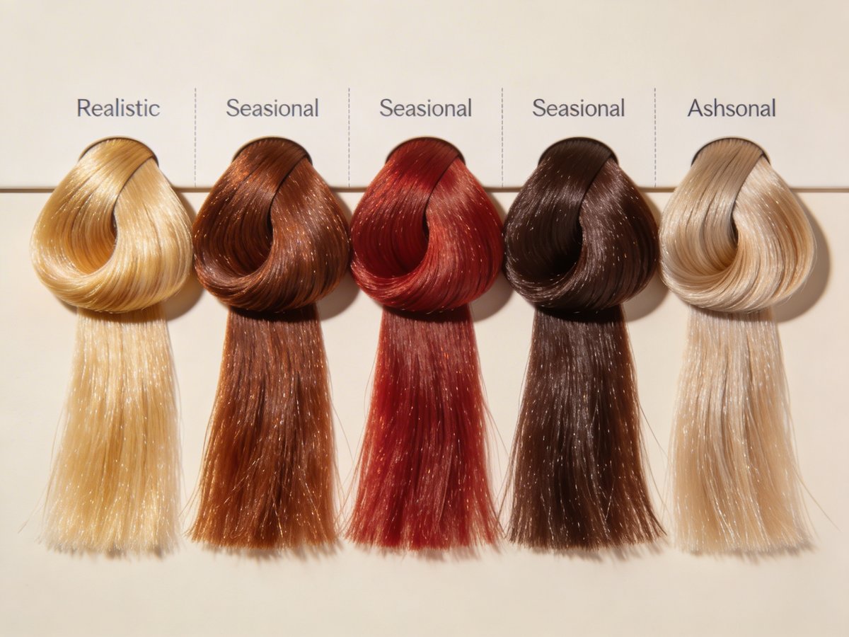 Palette di colori per capelli organizzata per stagione di armocromia