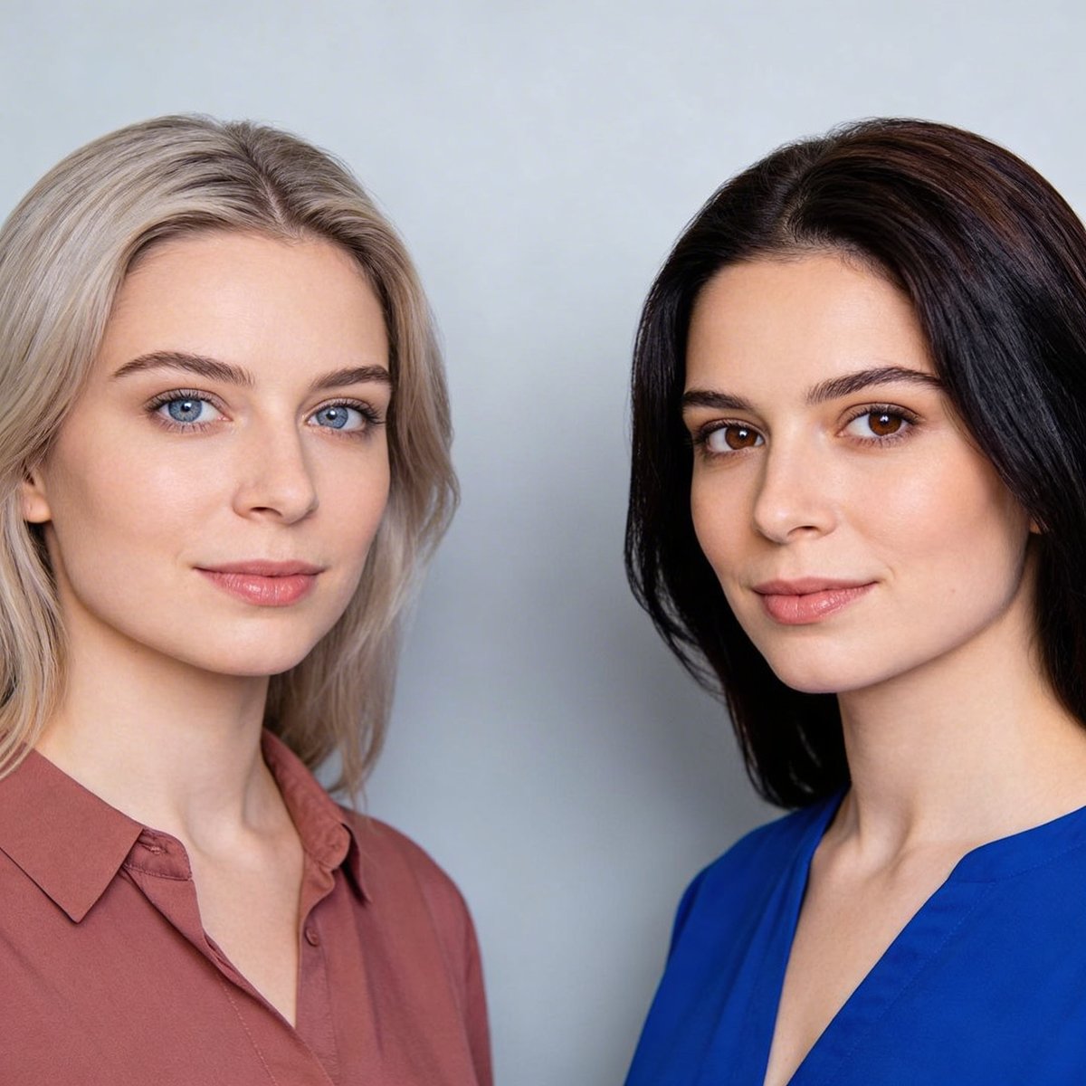 Confronto visivo tra le caratteristiche dell'Estate Fredda e dell'Inverno Freddo in armocromia