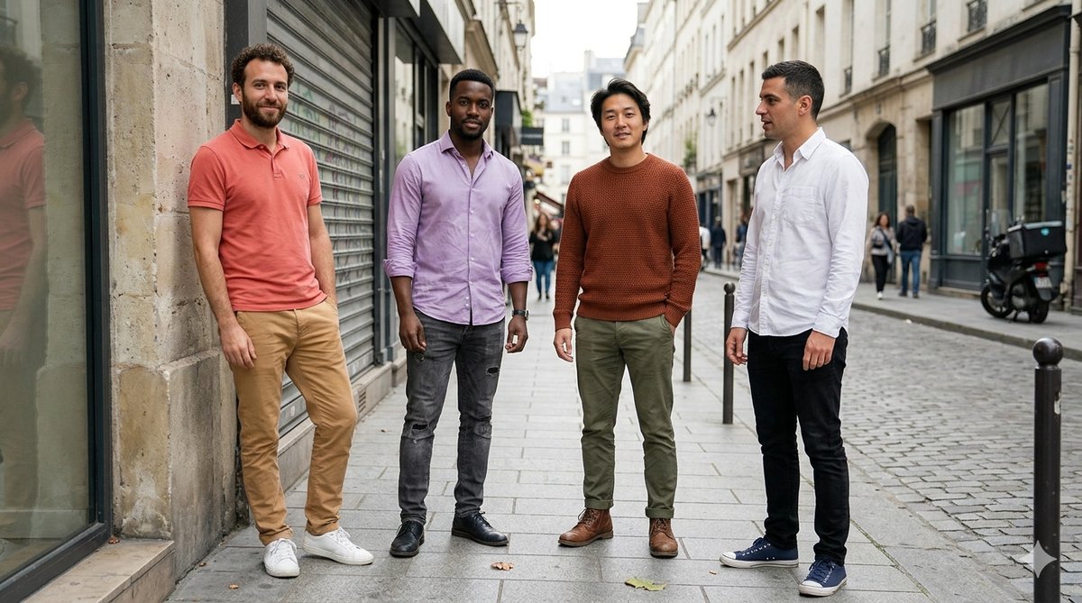 Outfit casual maschili adattati alle quattro stagioni dell'armocromia con chino e camicia