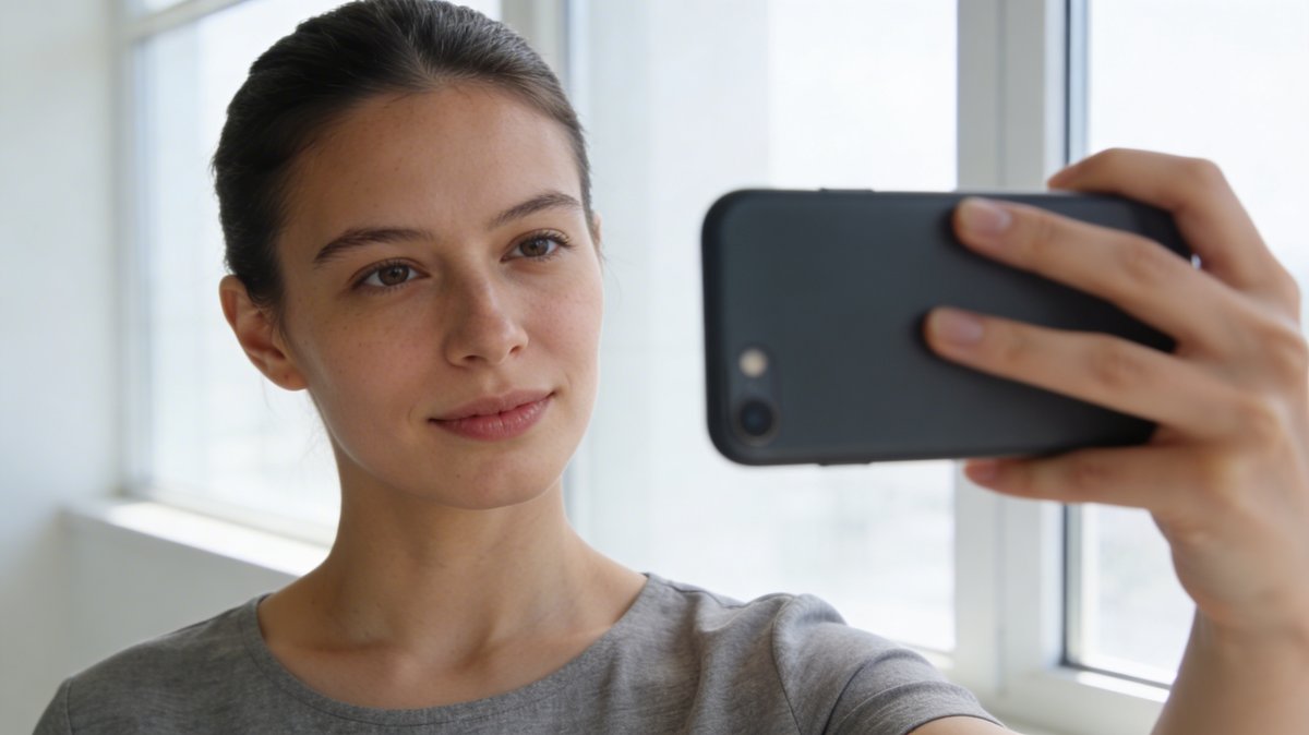 Checklist visiva per preparare la foto del test armocromia: luce naturale, struccata, sfondo neutro, capelli raccolti